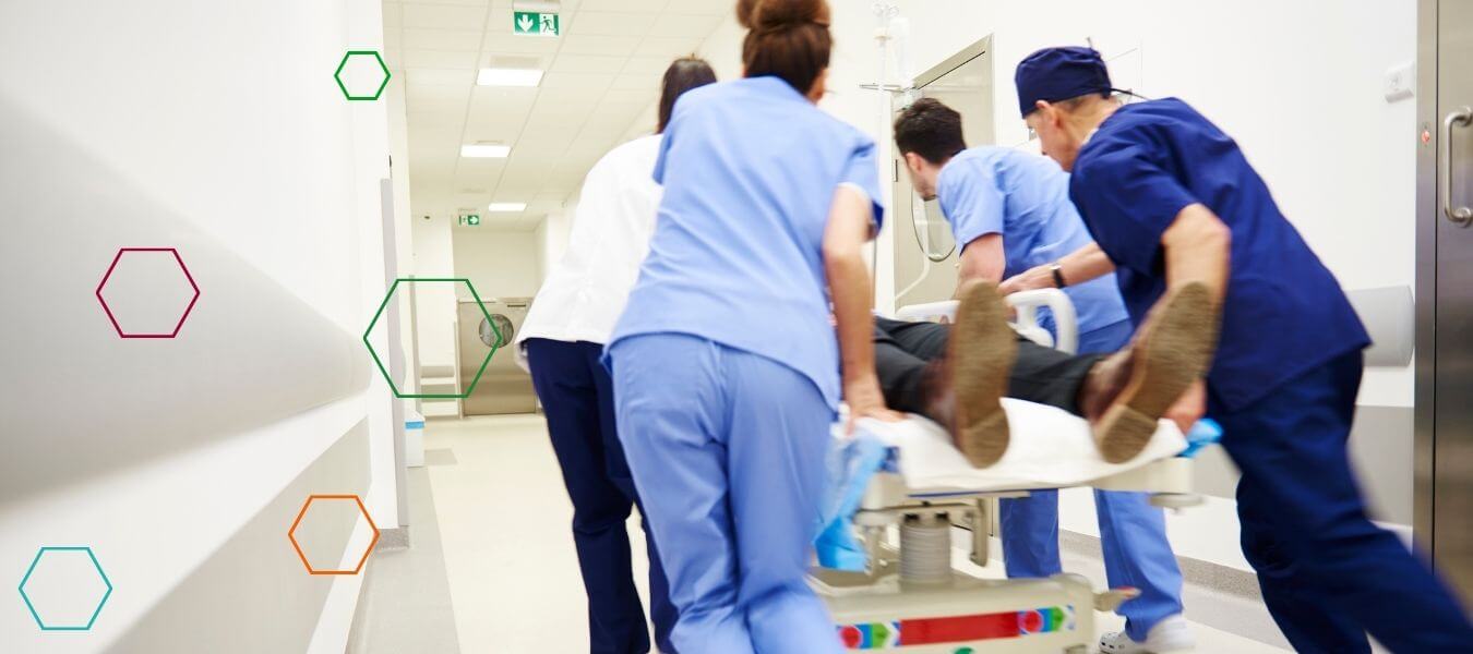 Doctors rushing to attend to a patient in an emergency